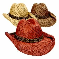 Hot Sale 👍 Hats & Caps 👩 Women's Dorfman-Pacific Western Crocheted Ribbon Assorted Cowboy Hat 🎉