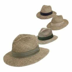 Cheap 👏 Hats & Caps Men's Dorfman-Pacific Scala Twisted Seagrass Safari Assorted Sun Hat 🎁