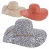 Hot Sale ✔️ Hats & Caps 👩 Women's Dorfman-Pacific Tropical Trends Two Tone Paper Braid Floppy **Assorted Colors Only** Sun Hat ✔️